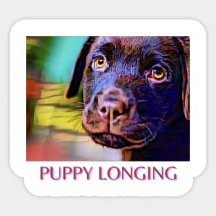 Puppy Longing Sticker